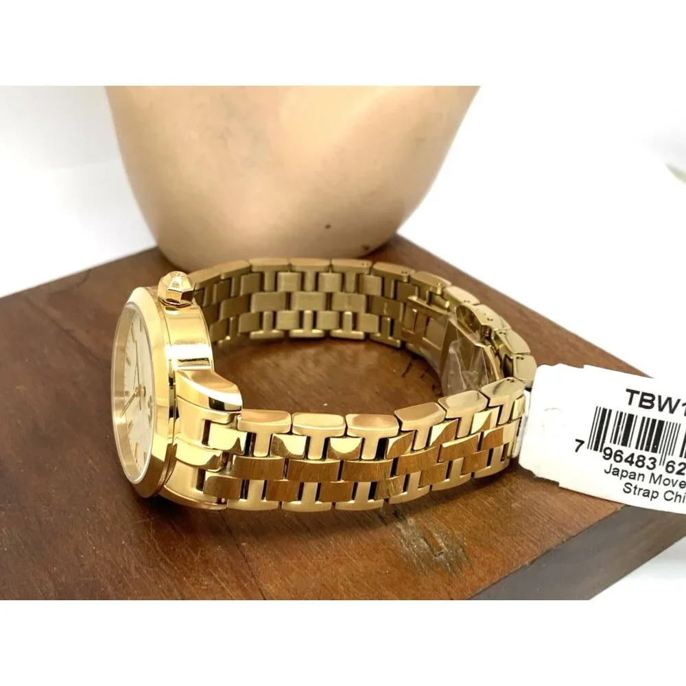 Tory Burch Women's Watch TBW1053 Quartz Cream Dial Gold Stainless Steel 34mm